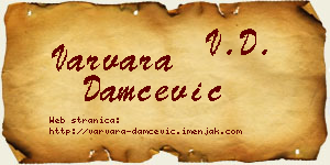 Varvara Damčević vizit kartica